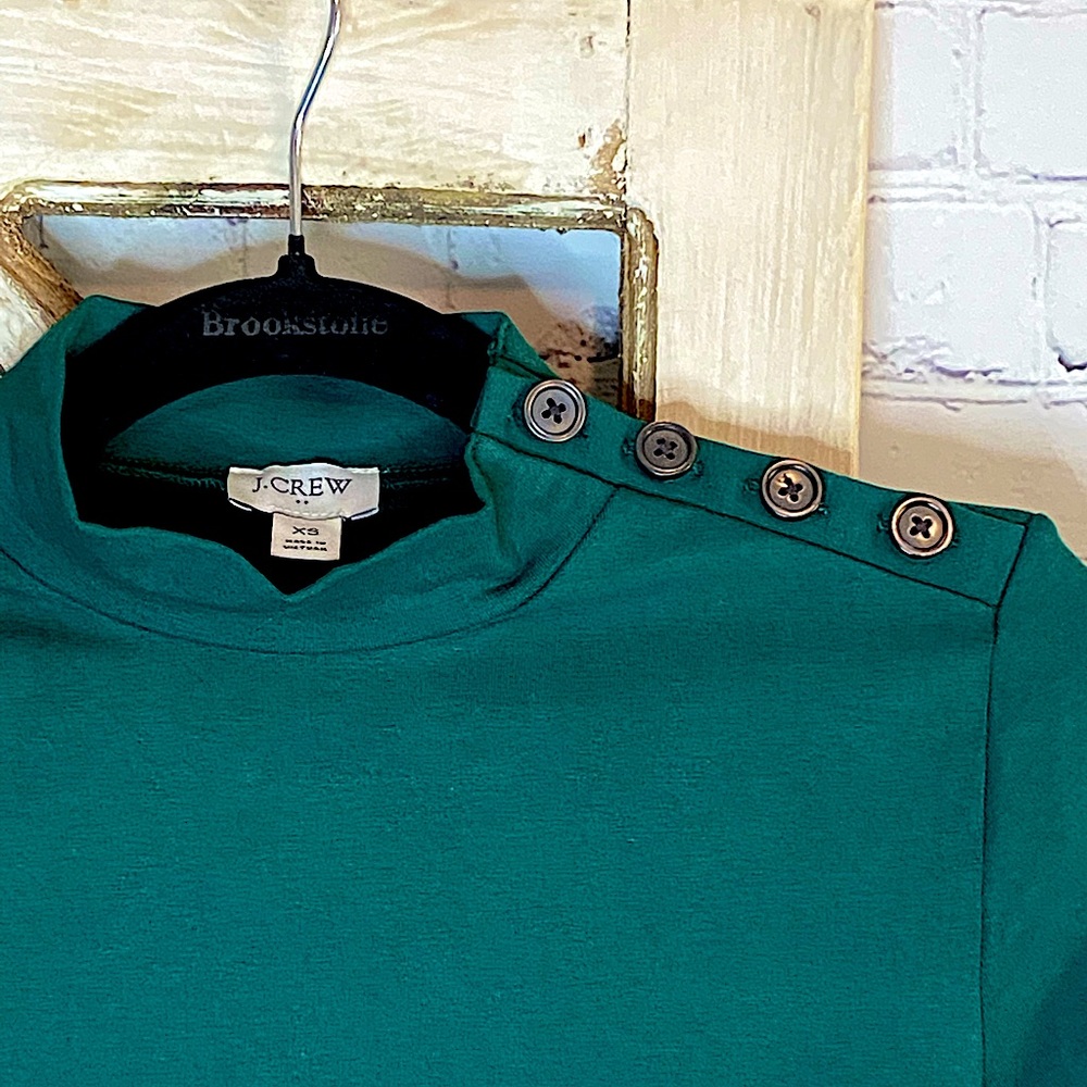 Women’s J.Crew Emerald Green Mock-neck bodysuit